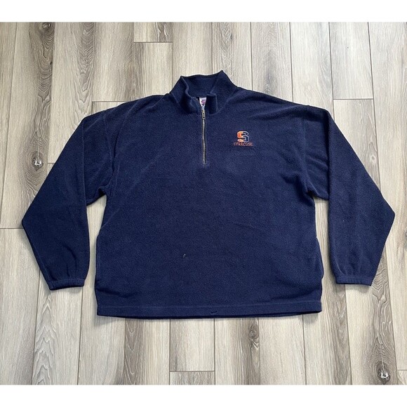 Vintage Syracuse Orange Rugged Sweats 1/4 Zip Pullover Mens Sz XL - Picture 1 of 8